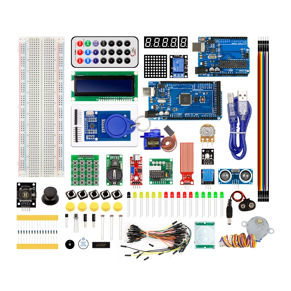 

New Stem Education Project DIY Programmable Hobby Starter Electron Circuit Module Upgrade R3 + 2560 Kits Set for Arduino UNO R3