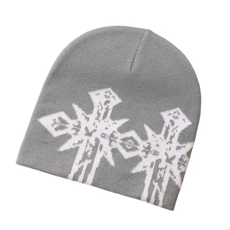 P88B Unisex Skull Hat for Outdoor Activity Hat with Crosses Hat Knit Caps Outdoor Use