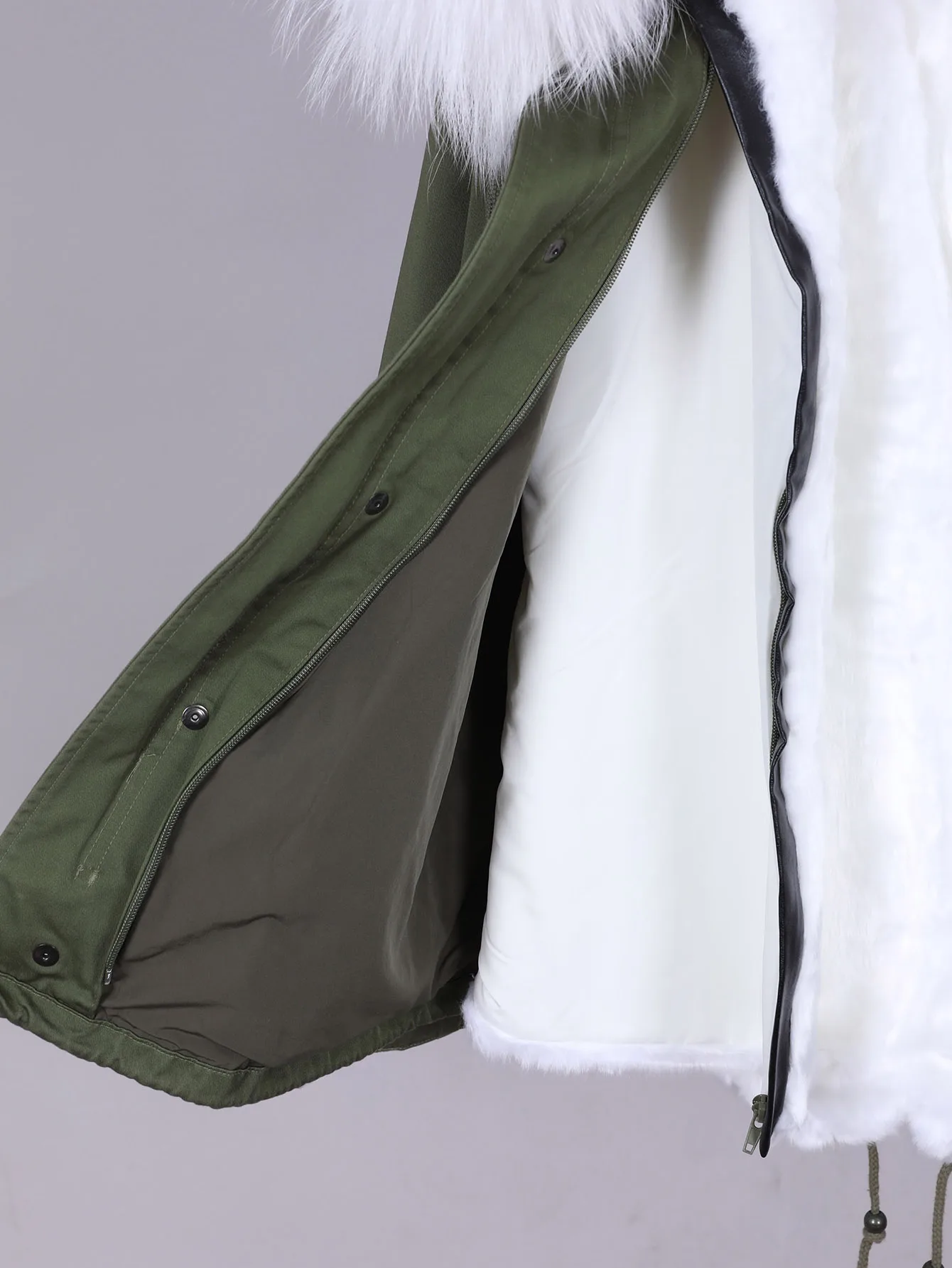 2025 maomaokong novo natural branco guaxinim gola de pele grande inverno feminino gola de pele real casaco feminino curto parka jaqueta bomber