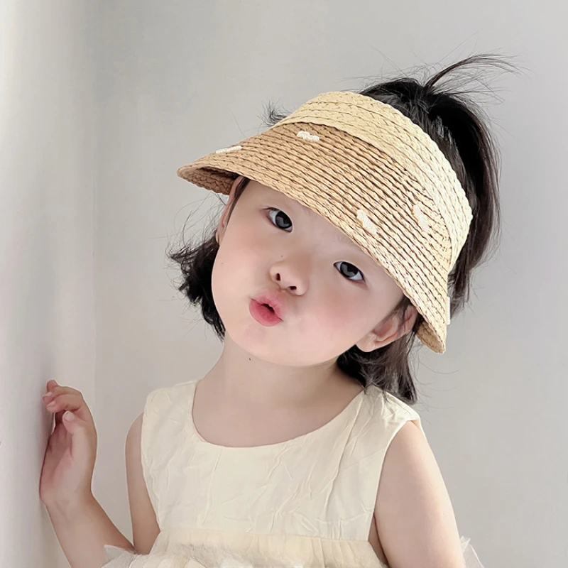 Cappelli e berretti per bambini alla moda con fiocco, protezione solare e tesa larga per l'estate