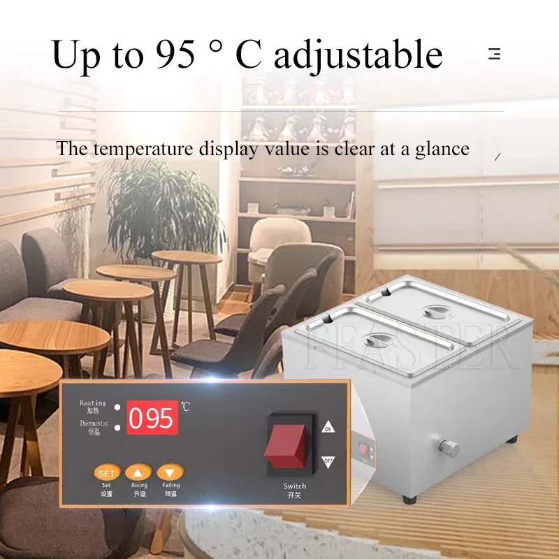 Máquina elétrica de fusão de chocolate Buruimu com display digital Forno de fusão de chocolate