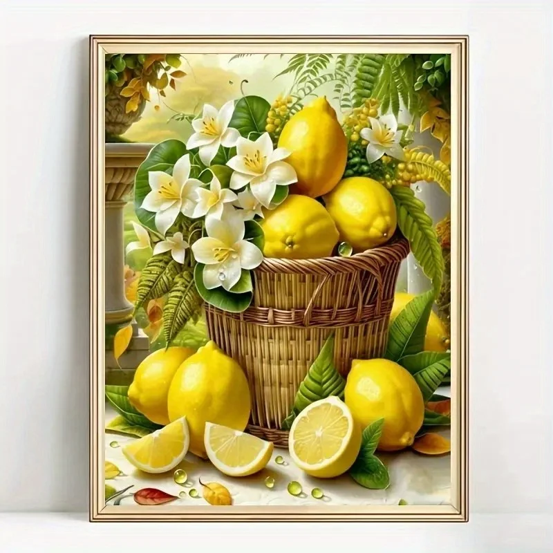5D Full Drill Diamond Painting Kit mit Zitronenblüten-Duft, Diamond Art Kit, Diamond Painting und Bastelset für die Wanddekoration zu Hause.
