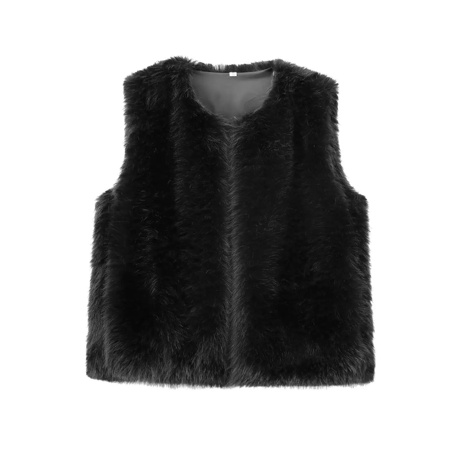 

Maxdutti British Fashion Elegant Women's Solid Color Faux Fur Vest Jacket Women Tops Winter Women's Jacket Woman Clothes Tops