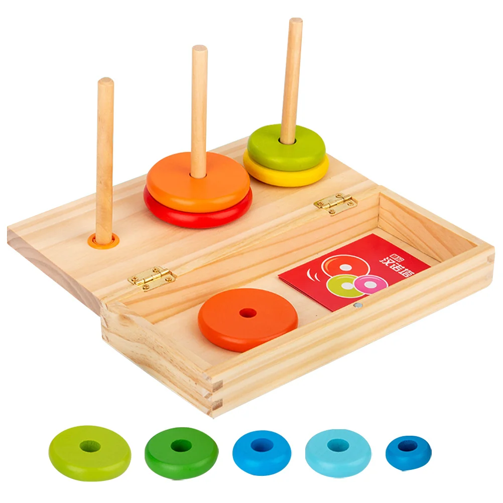 مجموعة واحدة من حلقات برج هانوي الملونة القابلة للتكديس، حلقة الطفل، التنمية المعرفية، التنسيق بين اليد والعين، لعبة تعليمية #5