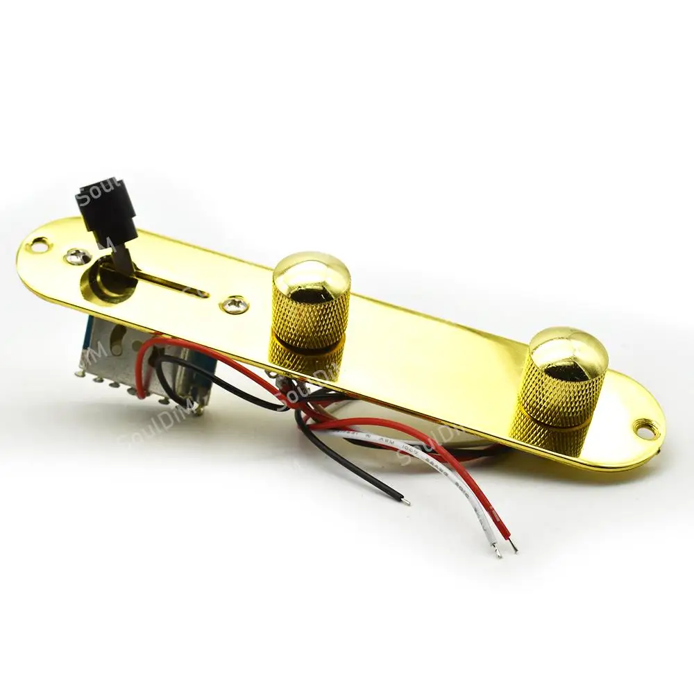 Chrome/Gold/Black 3 Way Wired Loaded Prewired Control Plate Harness Switch Knobs for TL Guitar Parts