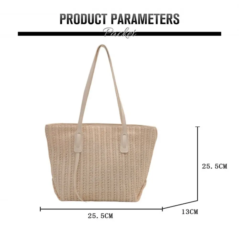 Fashion Woven Straw Bag Rattan Handmade Braid Tote Bags Large Capacity Big Handbags for Women Girls