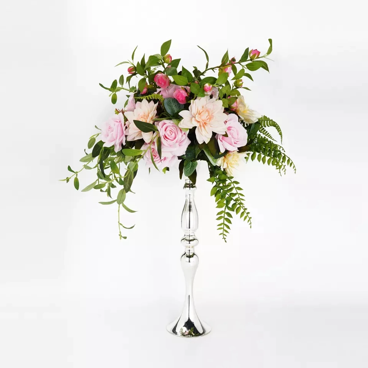 Wedding Decor 50 Cm Tall Reversible Trumpet Flower Arrangement stand metal  Vase 404