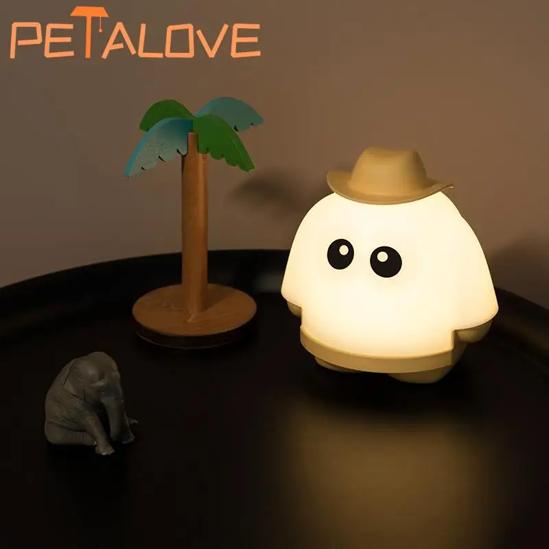 Ghost Night Light USB Charging Timer Automatic Light Off Room Decoration Interesting Doll Toy Study Read Playmate Kids