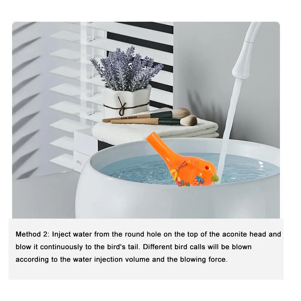 Bonito água pássaro apito brinquedo aleatório plástico pássaro apito de água instrumento musical brinquedo novidade brinquedo engraçado para crianças presente