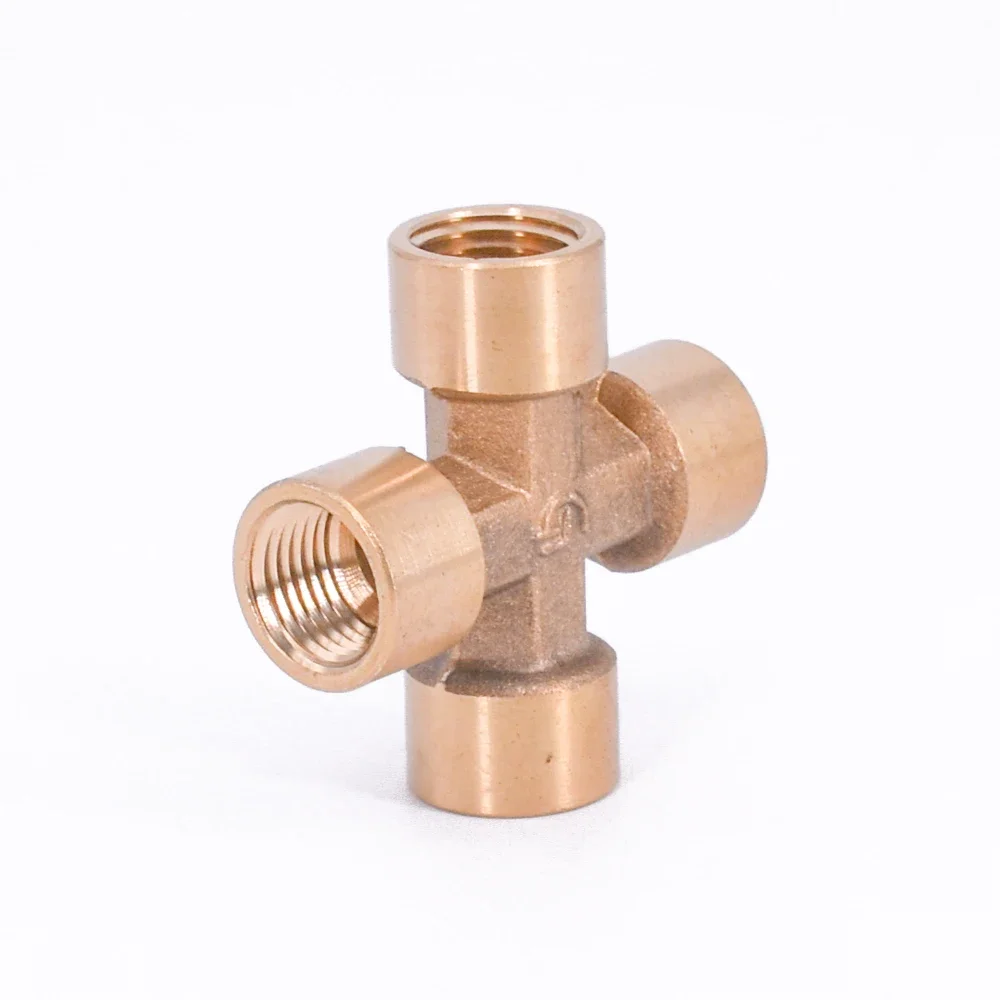 Brass Splitter Cross 4 Way Pipe Fitting DN8 1/4