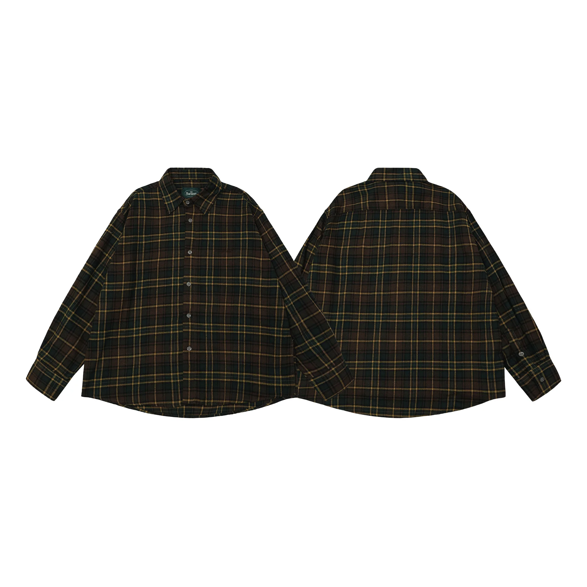 كوريا الجنوبية thebarnnet خريف/شتاء المتضخم تنوعا كتلة اللون متقلب قميص خمر قميص سترة المرأة