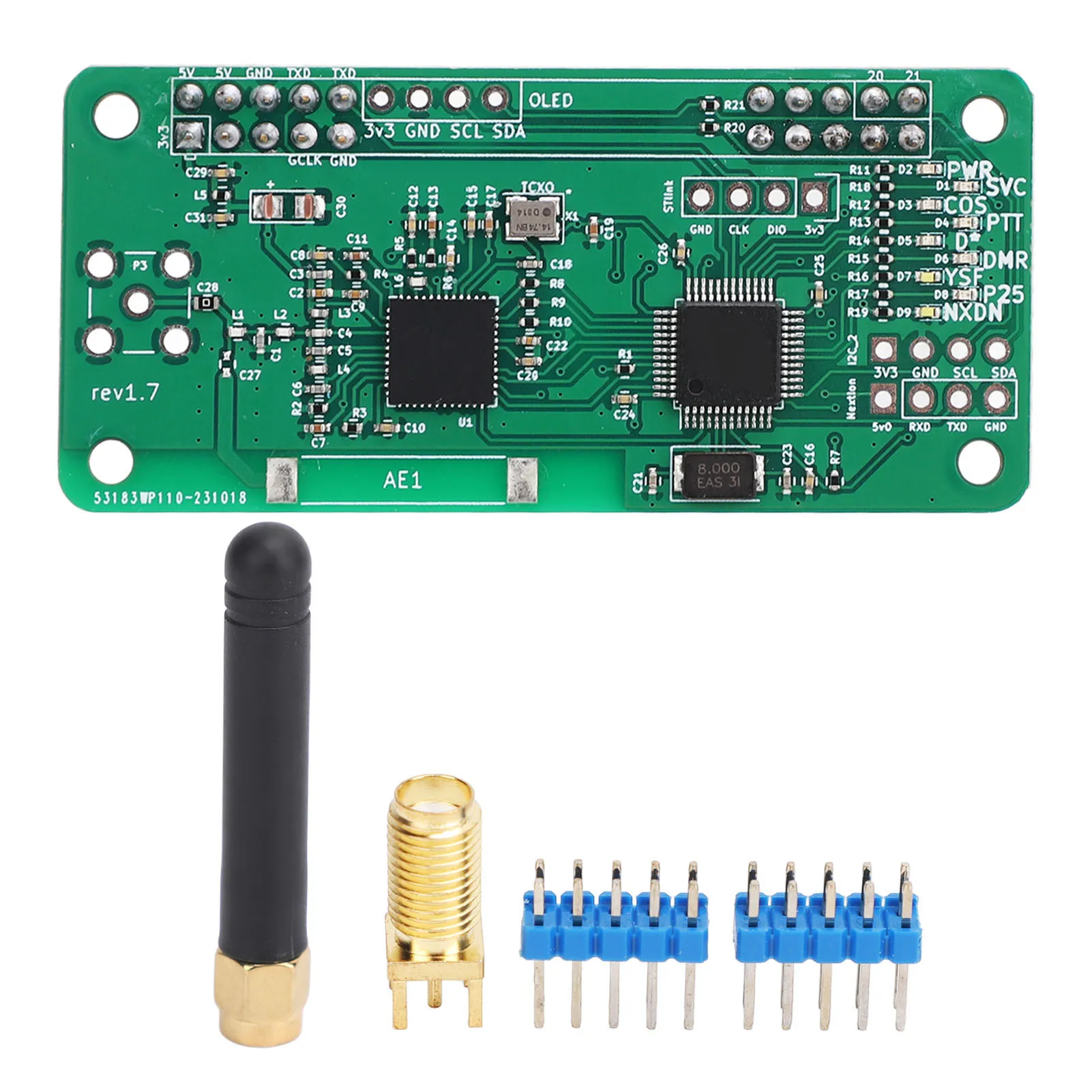 MMDVM Hotspot Board PCB 32 Bit 10mW RF DMR YSF P25 NXDN DSTAR Hotspot Board Module