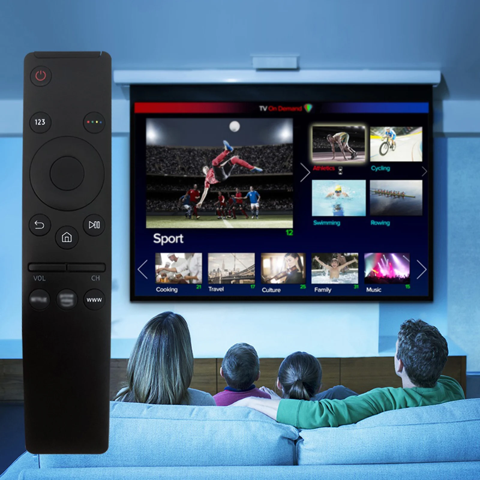 Control Remoto Compatible con TV BN59-01259B/D QN65Q9FAMFXZA UE55NU7405 UN65RU7100 UN75RU7100 para Control Remoto de TV