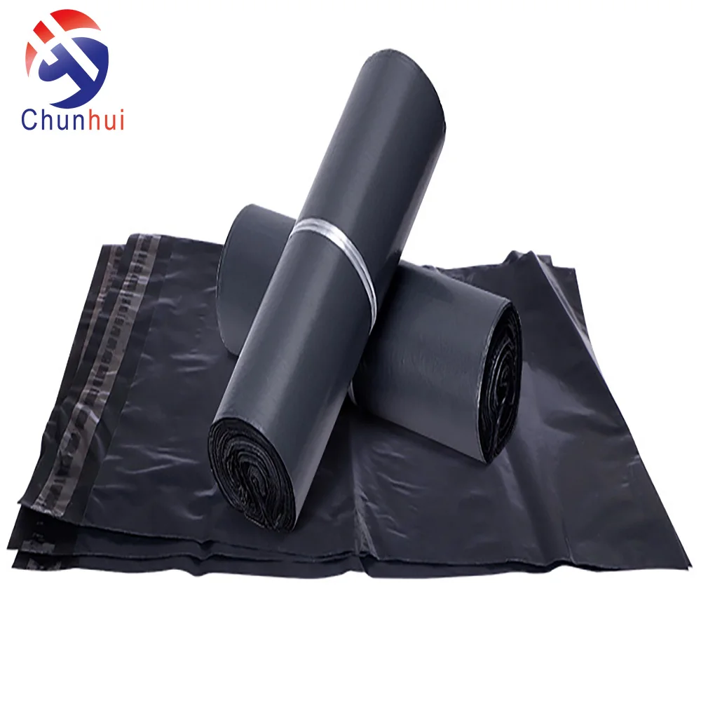 100pcs Customized Package Transport Express Mail Bags Waterproof Tear-proof Chunhui Black Self Adhesive Seal Courier Bag