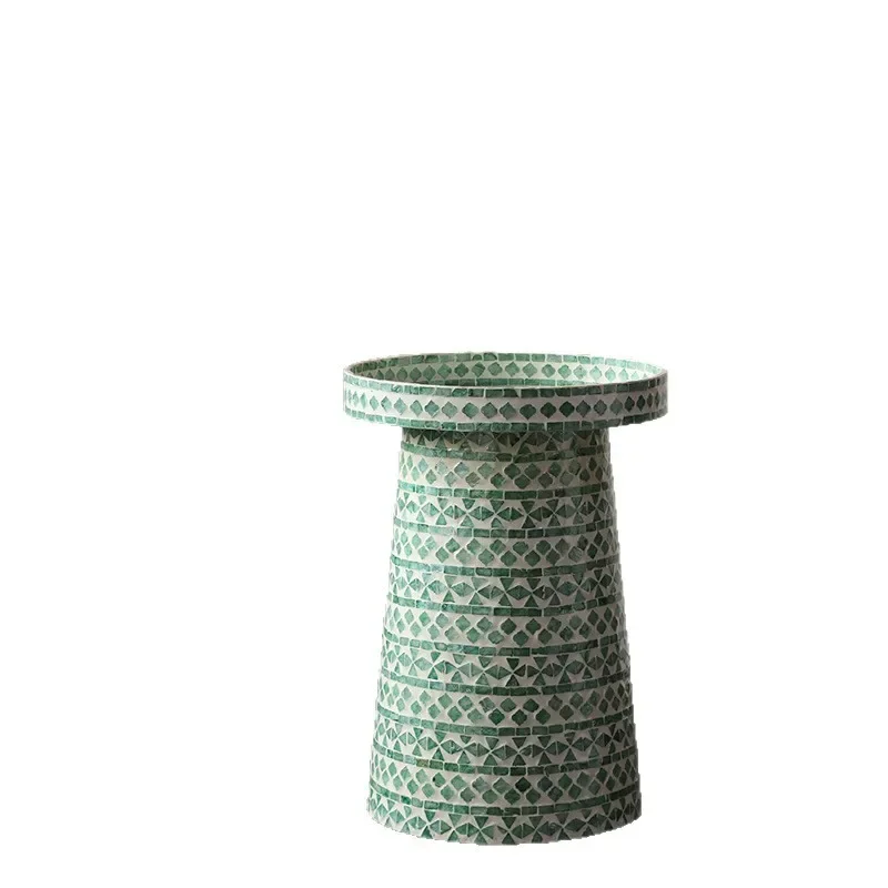 Handmade shell side table sofa sideboard living room movable coffee table green niche high-end