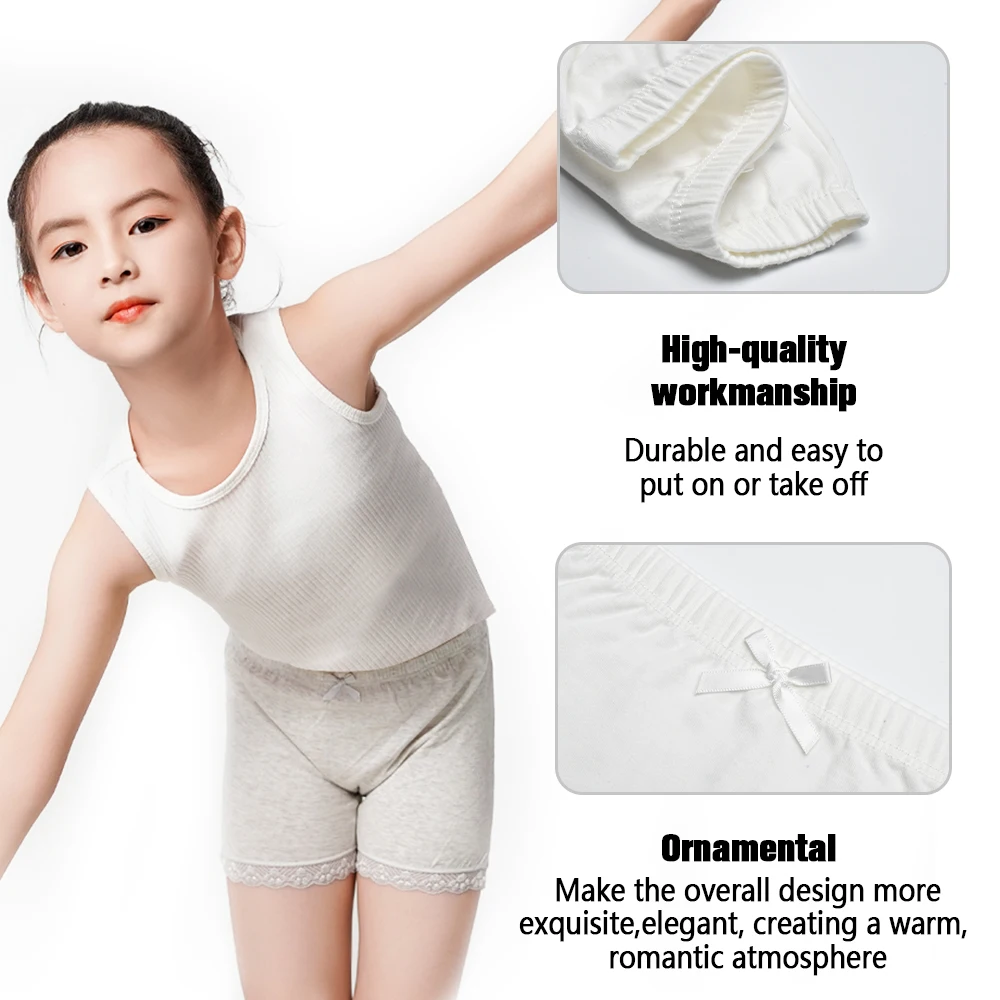 2Pcs/Lot Girls Solid Color Safety Panties High Quality Cotton Dry and Breathable Multicolor Available for Girls 2-11 Years Old