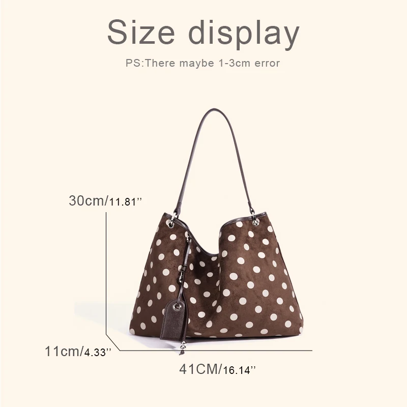 Customize Initials Leather Canvas Polka Dot Tote Bags For Women Luxury Designer Handbags 2026 New In Cowhide Underarm Shoulder