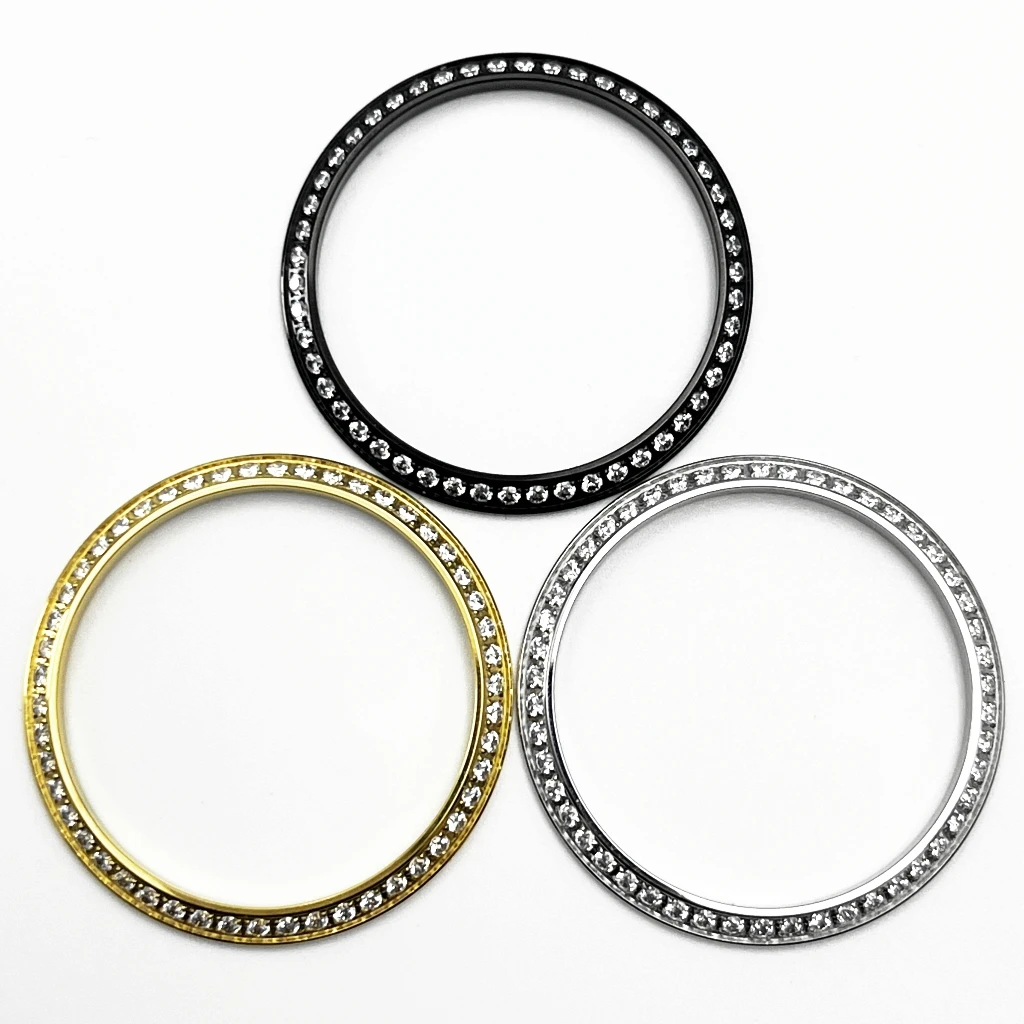 Watch Case Gemstone Outer Ring High Quality Stainless Steel Watch Bezel Fit 36mm/39mm Case Watch Accessories Parts