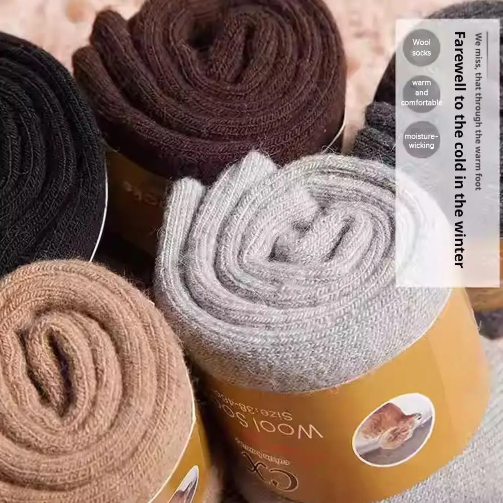 Новые зимние супер толстые теплые носки против холода, однотонные шерстяные мужские и женские носки высокого качества