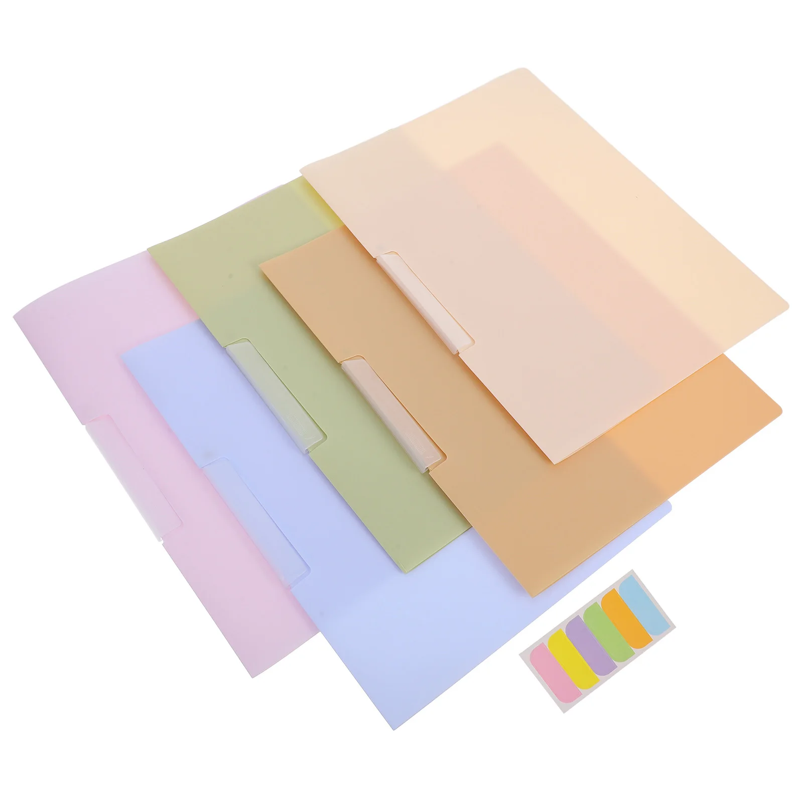 

5pcs A4 Pp Document Folders With Rotating Swing Clip Side-Open Design Large Capacity File Folder For Office School Business