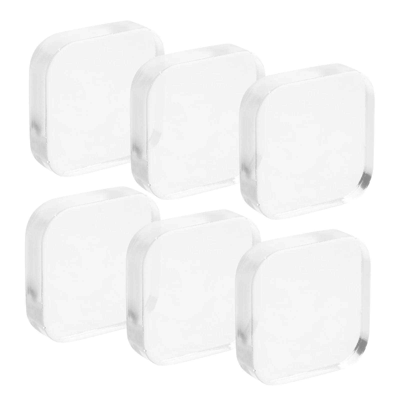 

6pcs Transparent Square Stopper Wall Protector Thickened Clear Bumper For Door Handle Rv Refrigerator Cabinet Door Bumpers