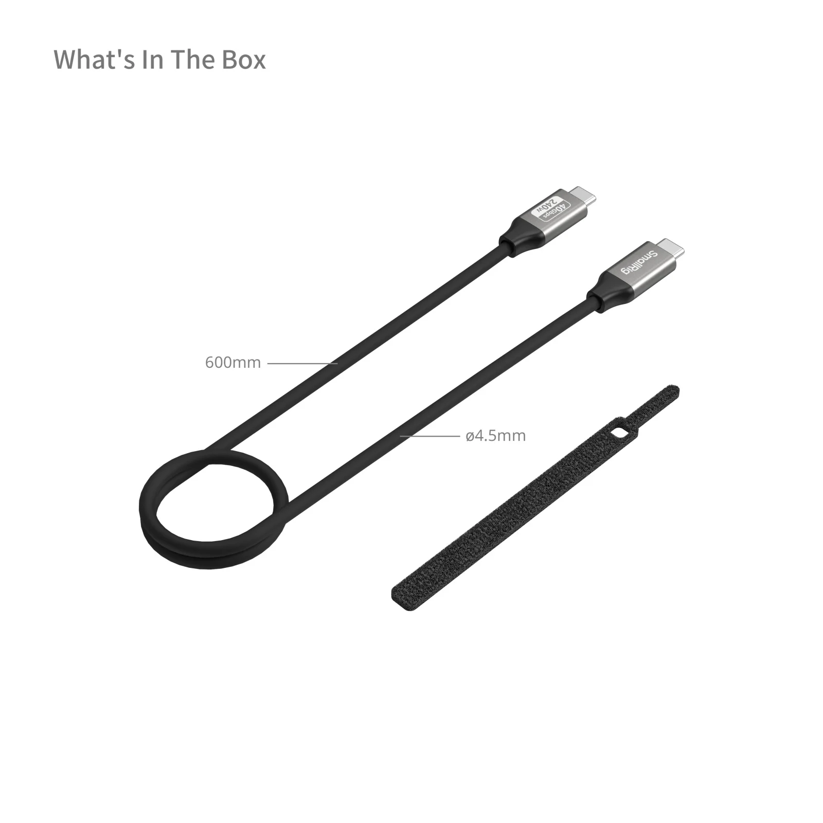 SmallRig USB4 40Gbps USB-C-kabel, 240W snelladen & 8K@60Hz video & 40Gbps gegevensoverdracht voor MacBook voor iPhone -5073