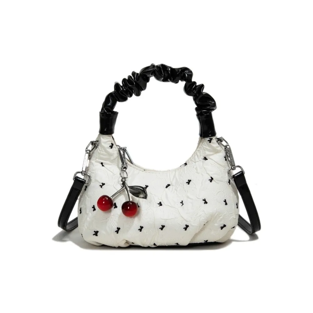 

Korean Style Bowknot Shoulder Bag Cherry Pendant Leisure Women's Crossbody Bag Lightweight Versatile Underarm Handbag Dating