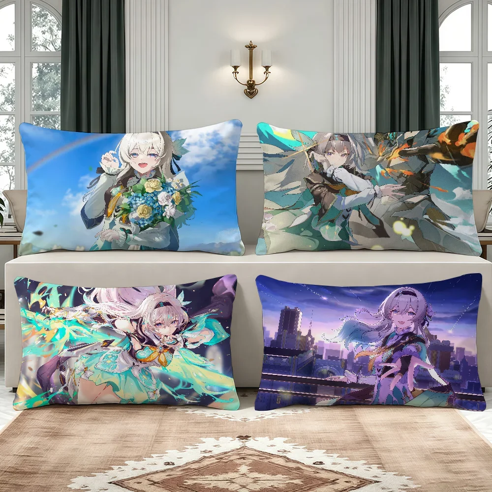 Firefly Honkai Star Rail Game cushion cover Breathable Washable Decor Shell Pillowcase Zipper Sofa Office Lumbar Decoration