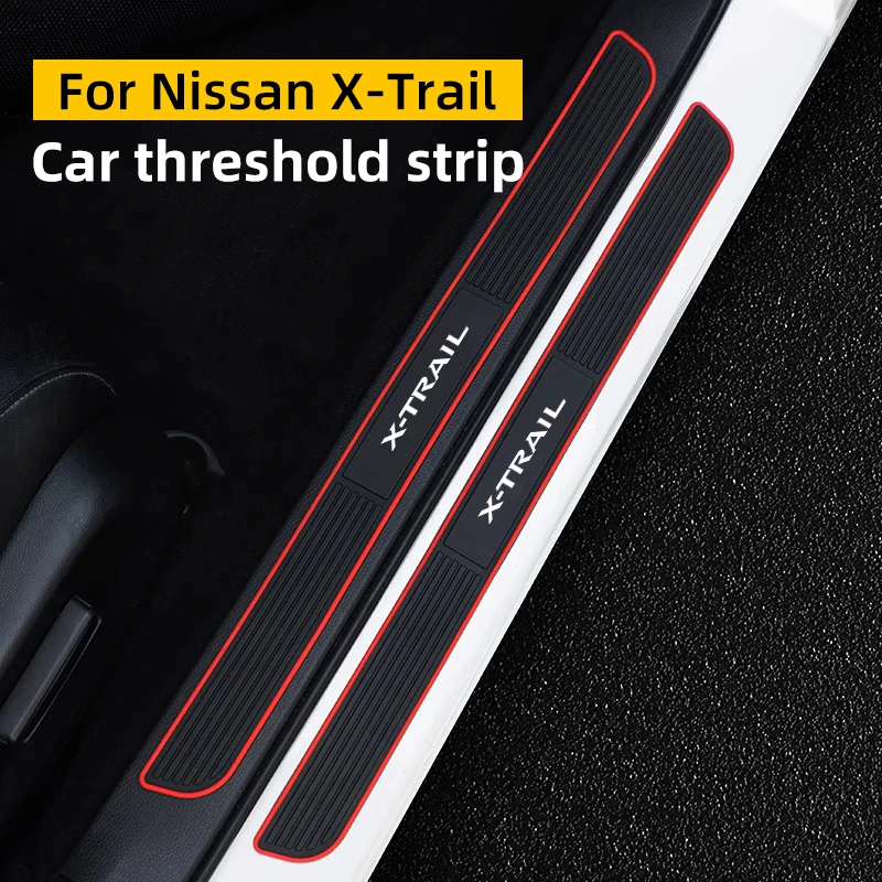 

For Nissan X-trail Xtrail T30 T31 T32 Car Door Sill Anti Scratch Trunk Protection Silicone Decorative Threshold Strip