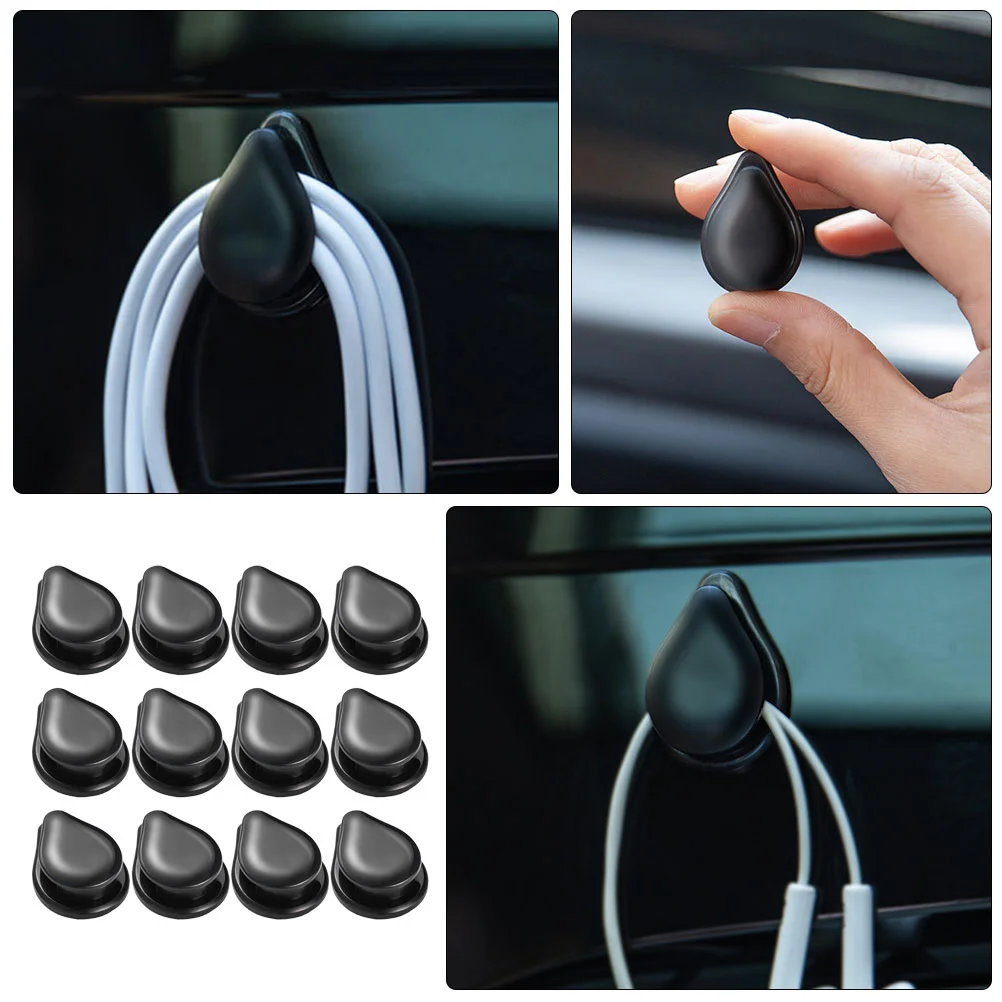 12 ชิ้น Mini Hooks พลาสติก Sticky แขวนภายในรถ ganizers Mini ชุดแขวนอุปกรณ์เสริม Trailer ตะขอหน้าต่างรถ