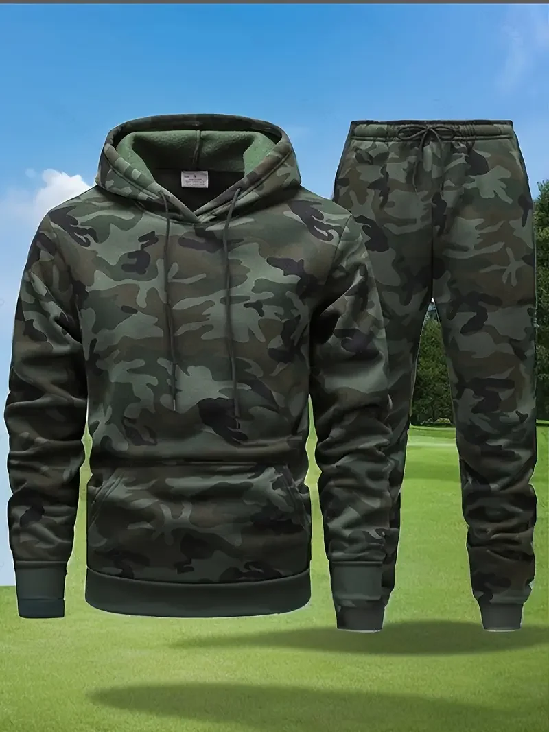 Autumn Camouflage Set 3D Printed Hoodie Suit Men Sweatshirts Sweatpants Casual Fashion Two Piece Tracksuit Set Men's Clothing