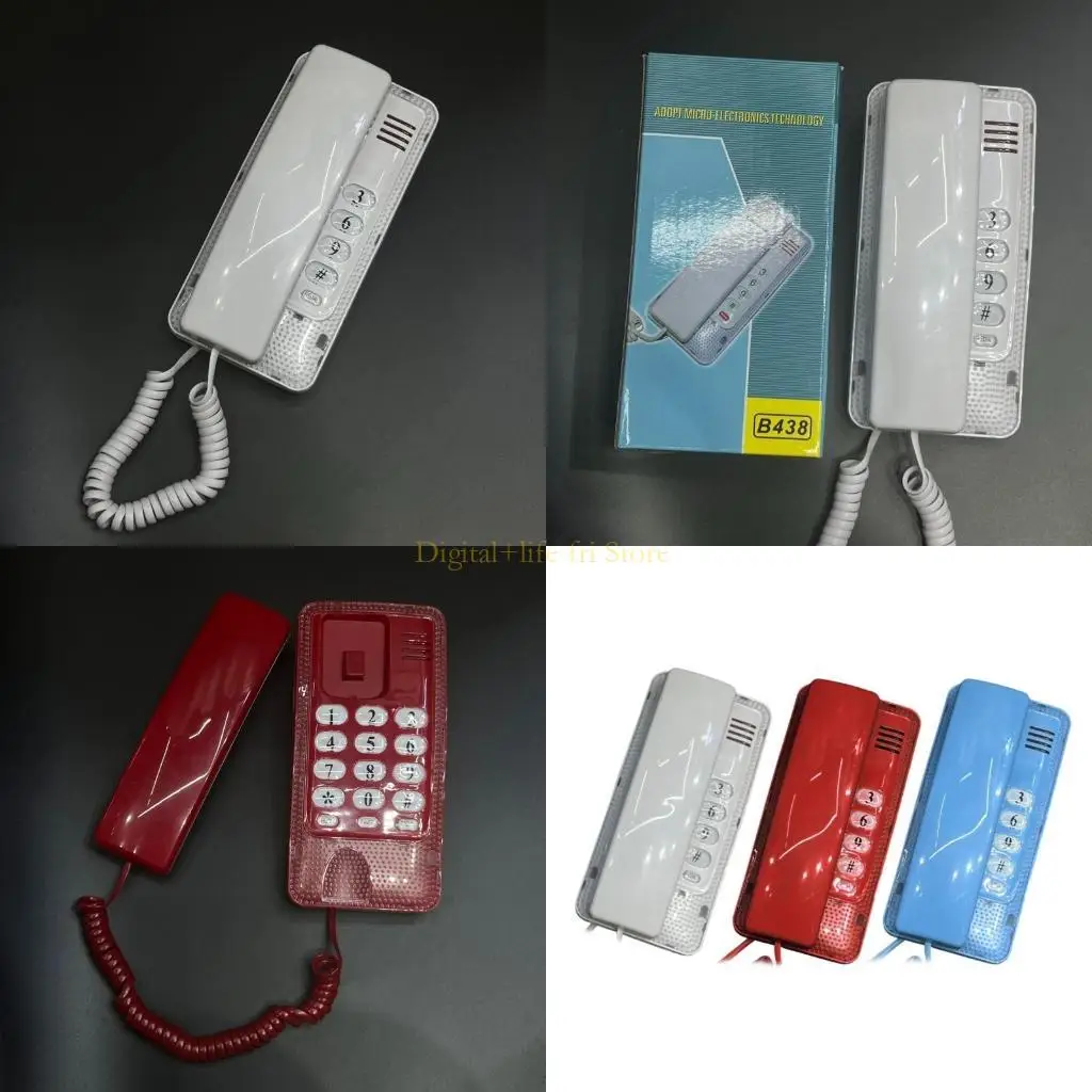 E06D Wall Mount Landline Phone Telephone Line Powered Corded Telephone for Home