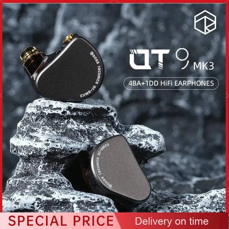 

Rose Technics QT9-MK3 Wired Haedphones Coil-iron 1DD + 4BA Hybrid in-ear HIFI Headphones Suitable for Calling