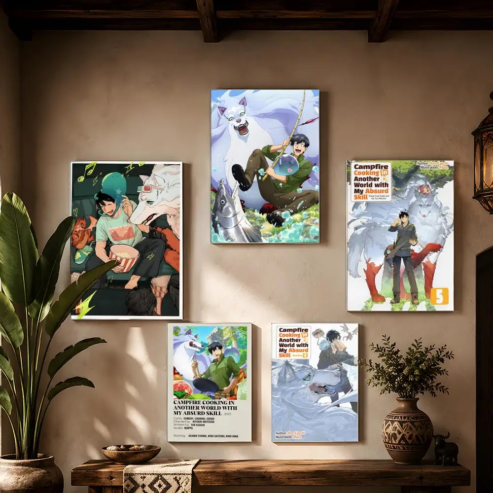Campfire Cooking in Another World with My Absurd Skill Poster HD Self Adhesive Wall Art Waterproof Removable for Bedroom Living