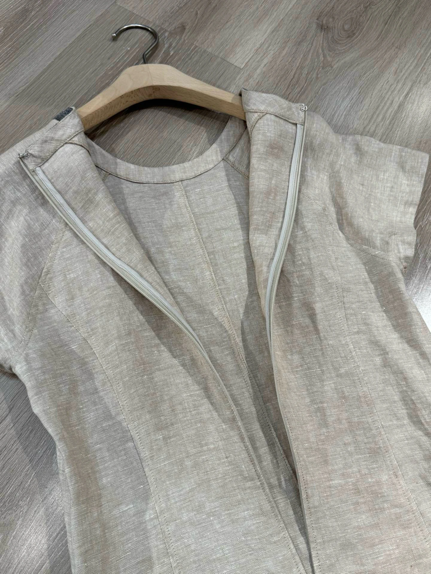 2025 Vestido de lino con cuentas nuevo de primavera y verano para mujer de alta calidad