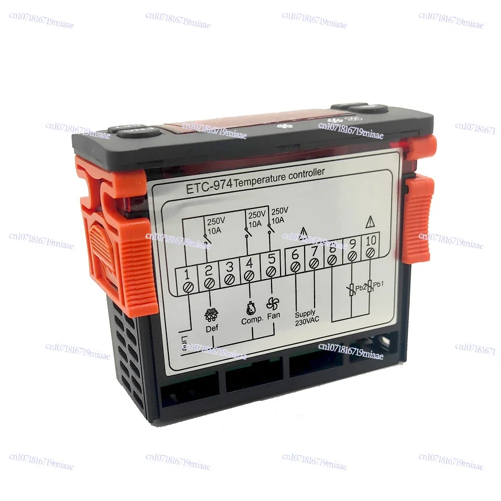 ETC-974 متحكم في درجة الحرارة الثلاجة إزالة الجليد التحكم في التدفئة منظم الحرارة مع ترموستات مستشعر NTC المزدوج