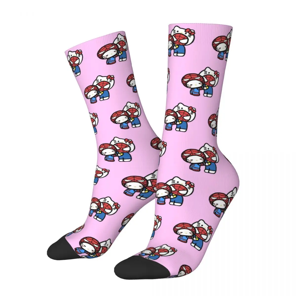 Happy Funny Male Men Socks Casual Hello Kitty Spiderman Boyfriend Girlfriend Sock Sport Women Sock Spring Summer Autumn Winter