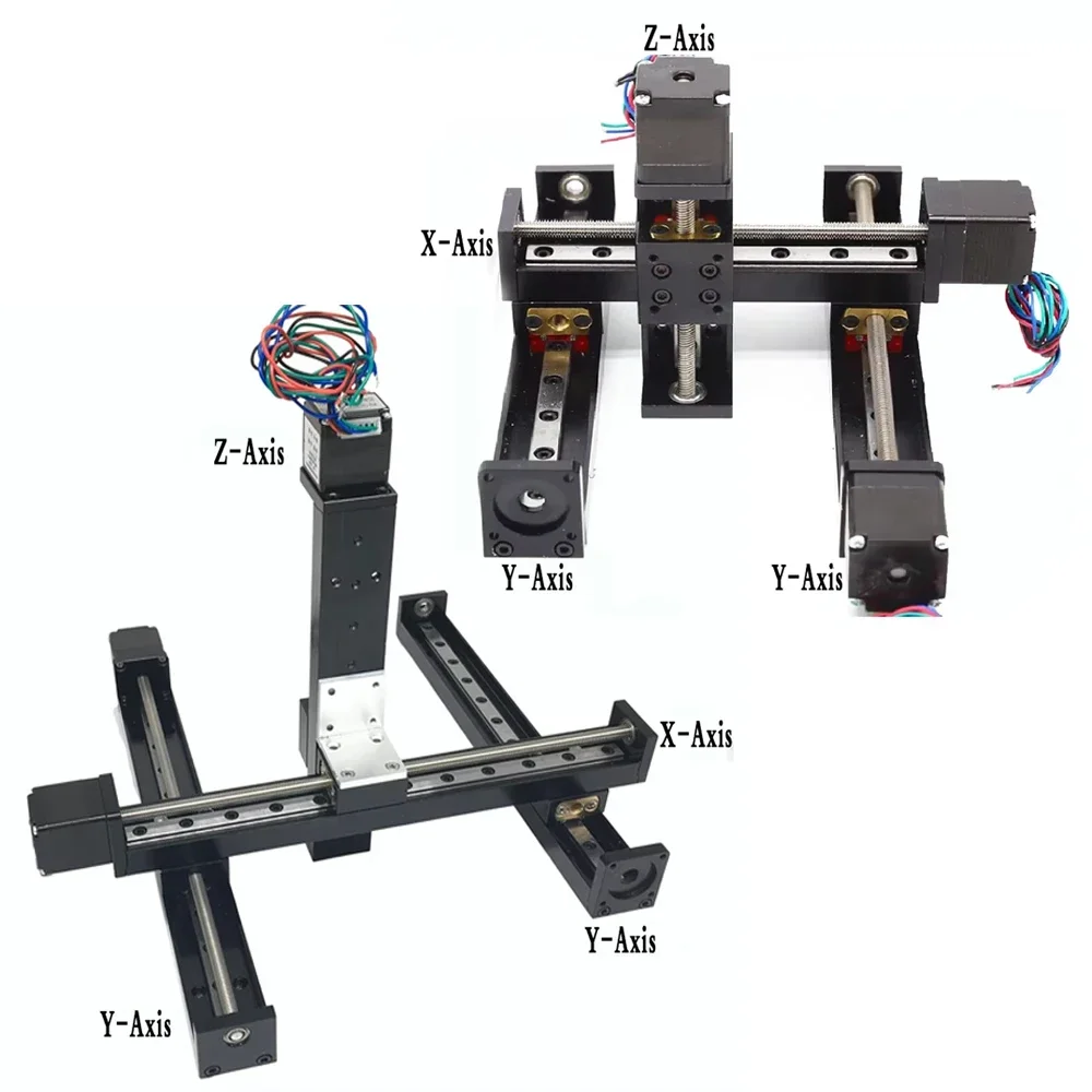 Cnc Gantry T-type Sliding Table Rail Linear 50-300mm Stroke Sliding Table NEMA11 Stepper Motor Kit Linear Guide XYZ Axis