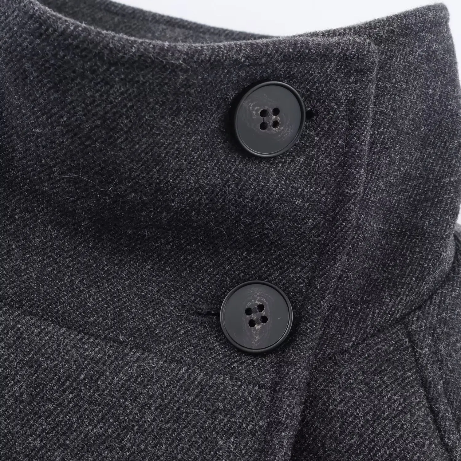 معطف صوفي رمادي أنيق للسيدات بياقة واقفة وصدر واحد مع حزام معطف طويل معطف غير رسمي عالي الشارع