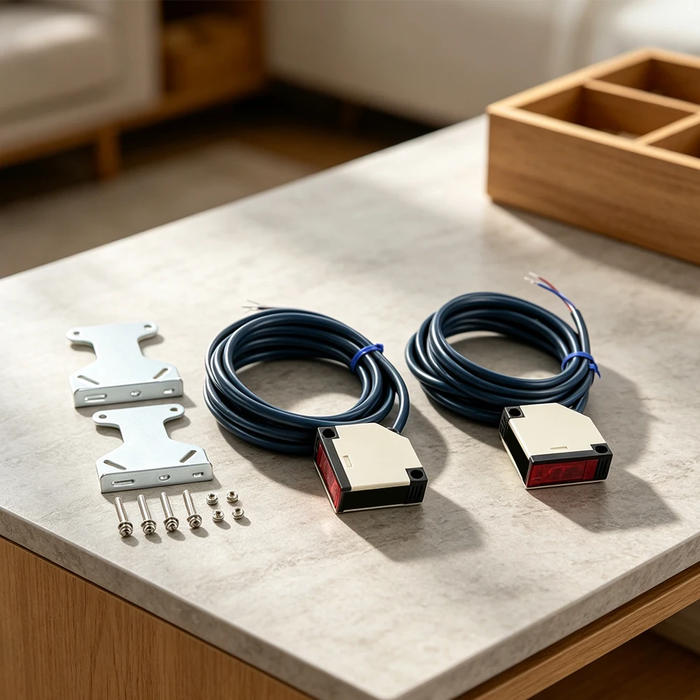Reflective Photoelectric Sensor Switch Pair for Industrial Automation Outdoor Lighting and Garage Door Control Systems