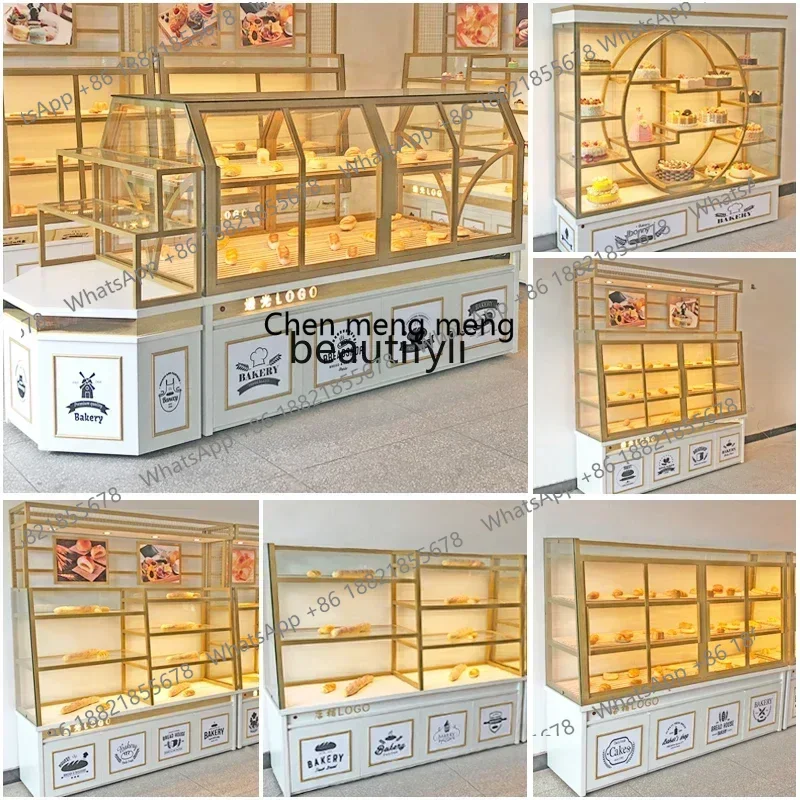 Z189   Cake Shop Showcase Bread Display Glass Commercial Baking Bread Rack Display Rack