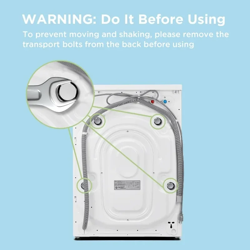 COMFEE’ 24" Washer and Dryer Combo 2.7 cu.ft 26lbs Washing Machine Steam Care, Overnight Dry