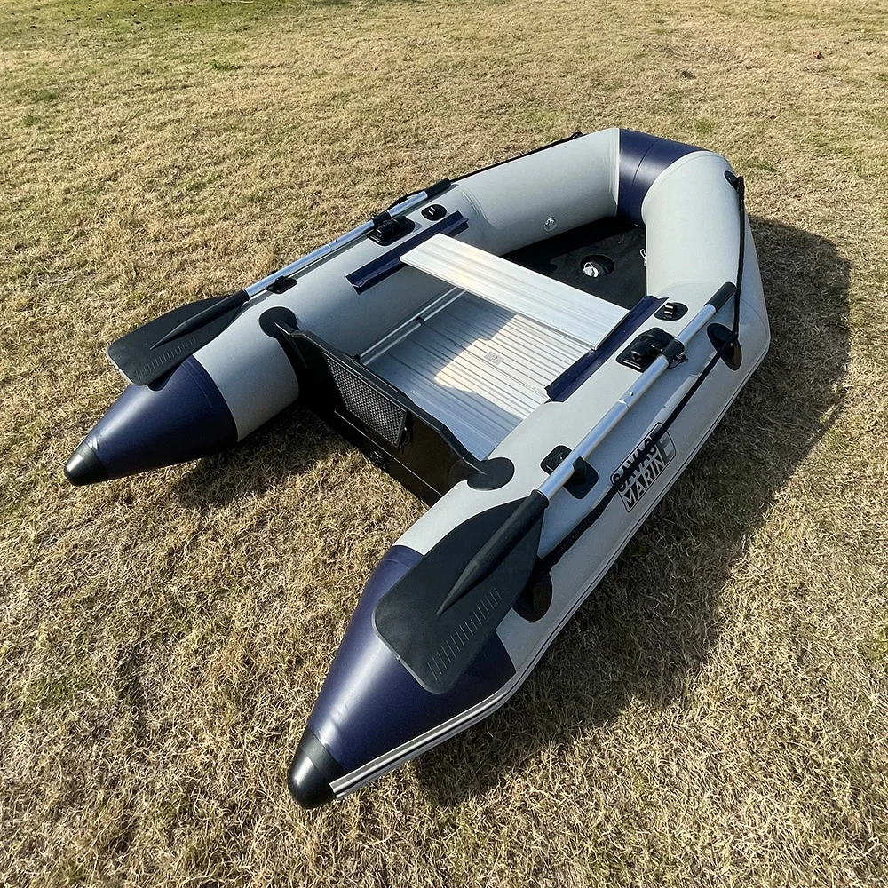 230cm Inflatable Assault Boat Aluminum Floor Heavy-Duty Rowing Kayak for Fishing Drifting Rescue - Portable Watercraftpromote sa