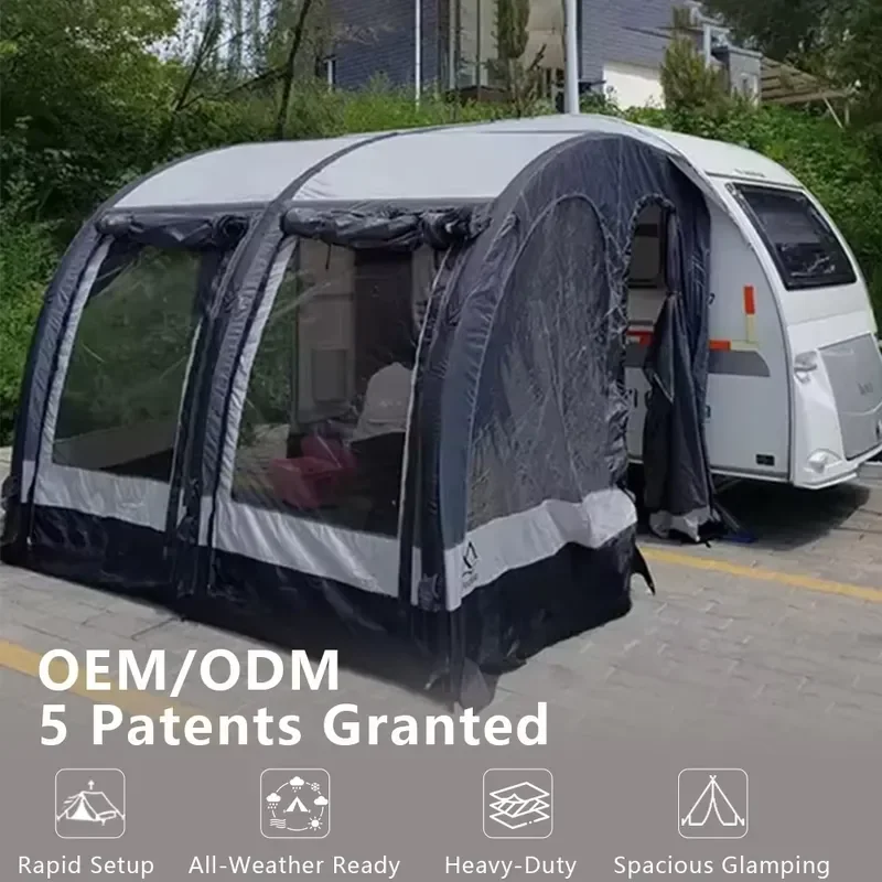 Brand Custom RV Tent Inflatable Caravan RV Camper Awning Canopy Camper Annex Blowup Tent Drive Away Campervan Air Awning