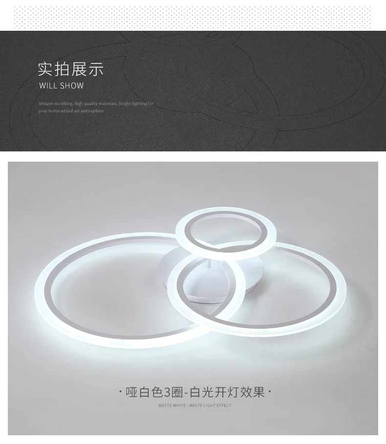 Simple LED Ceiling Light Dining Living Room Acrylic Round