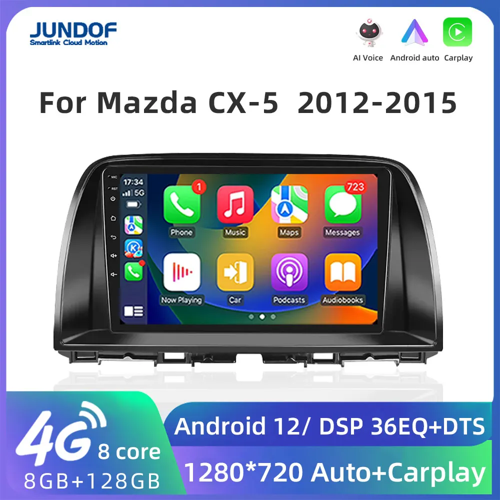 

Jundof Pro 8Core 5G WIFI Android Auto 2 din Stereo Car Radio Multimedia For Mazda CX5 CX-5 CX 5 2012- 2015 CarPlay GPS 2din DVD