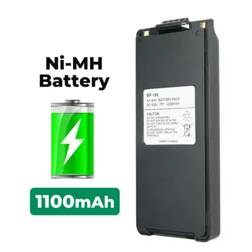 

2pcs NEW 9.6v 1100mAh NI-MH Battery Pack BP-195 for Radio Walkie Talkie ICOM IC-T22 IC-T42 IC-A4 IC-F4 Two Way Radio