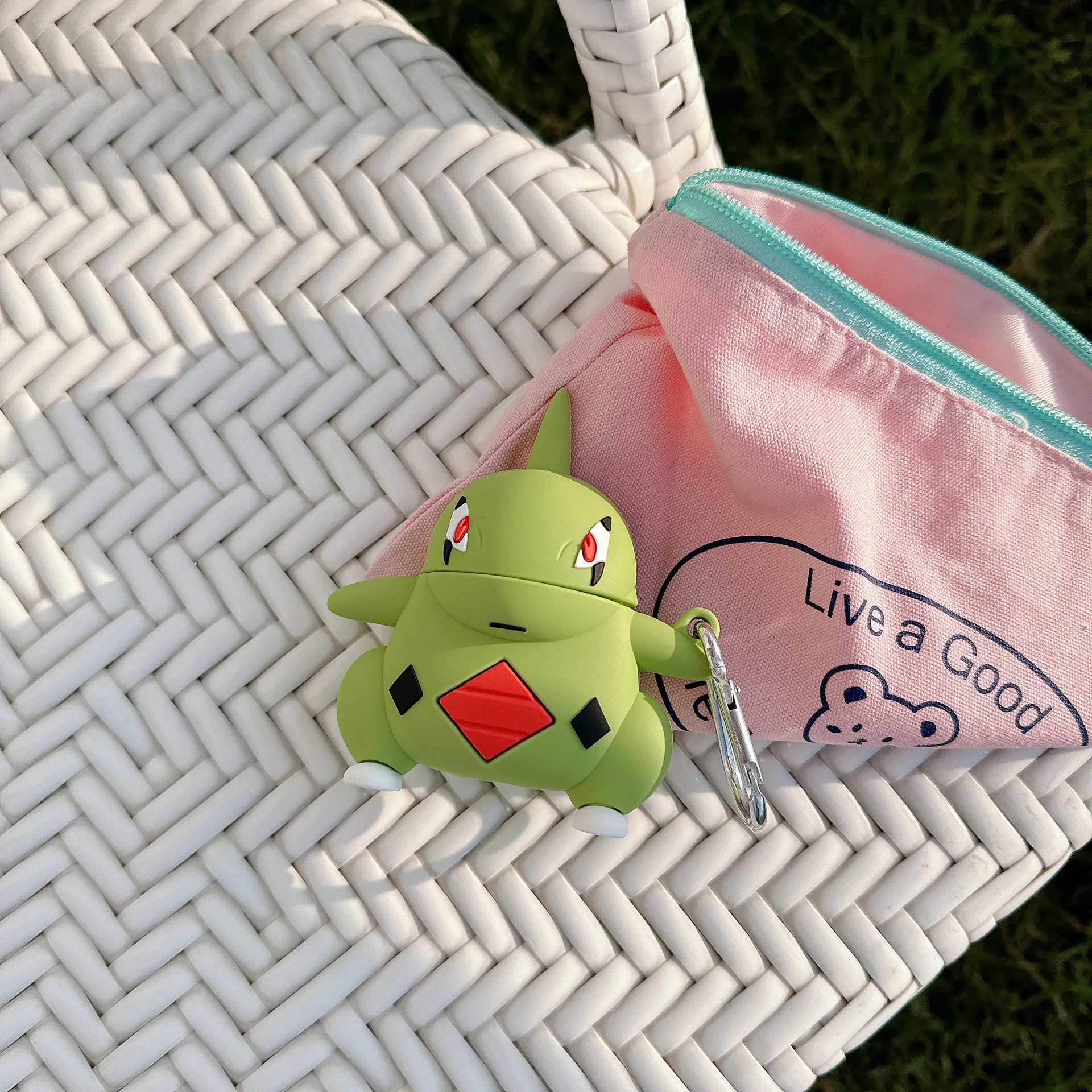 For Airpods Pro 2 Case,3D Pokemon Ball Larvitar Protective Earphone Silicone Anime Cover For Airpods 4 3 2 1 Case Cover Kids view 3