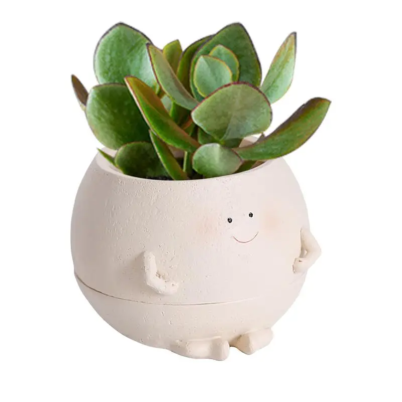 

Cute Succulent Pots Head Design Succulent Flower Self Watering Planter Planter Decor Home Garden Supplies