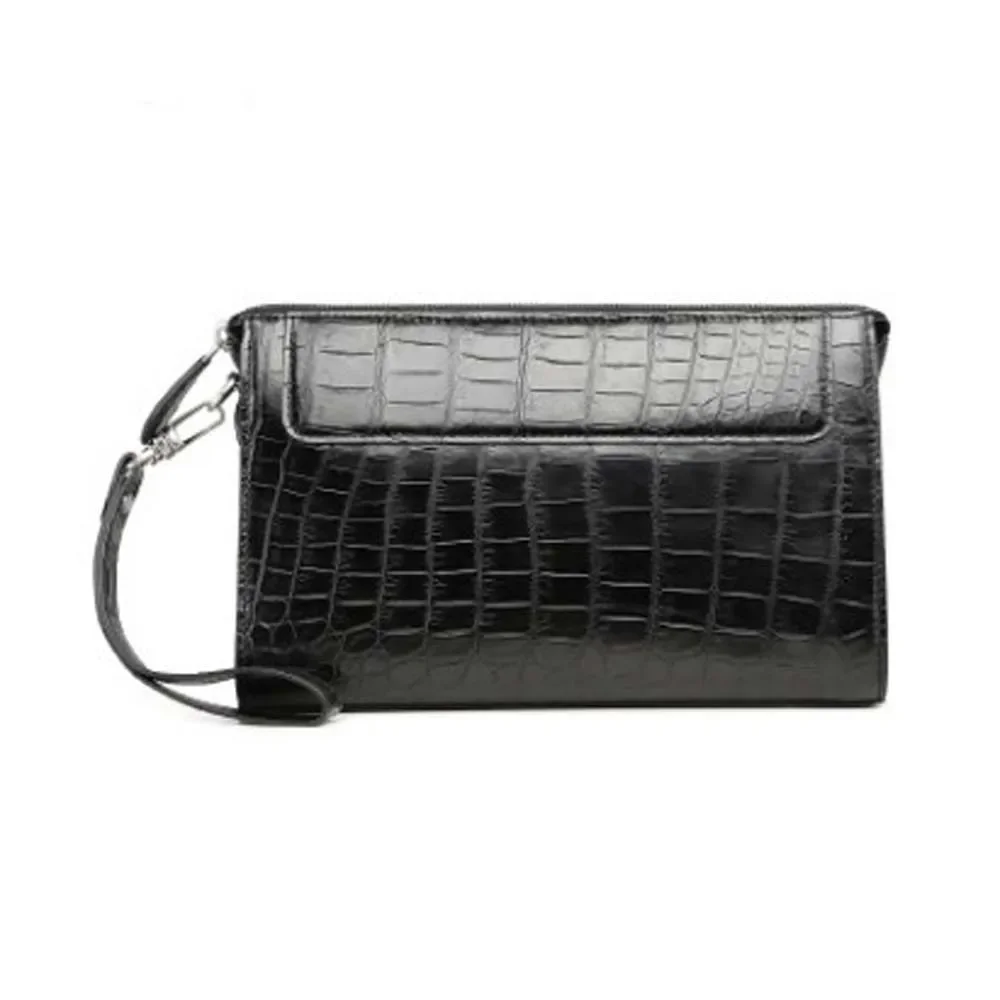 LINSHE crocodile men handbags  male  large capacity   business  envelope bag  men clutch bag